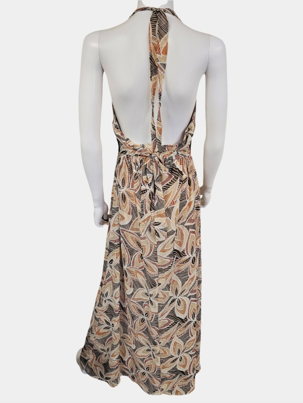 Rabbit Rabbit Rabbit Halter Style Surplice Front Floral Print Maxi Dress Size 16 - Picture 4 of 16